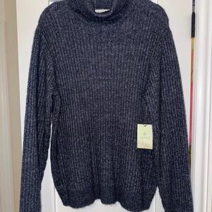 Aspen Gray Ribbed Turtleneck Sweater